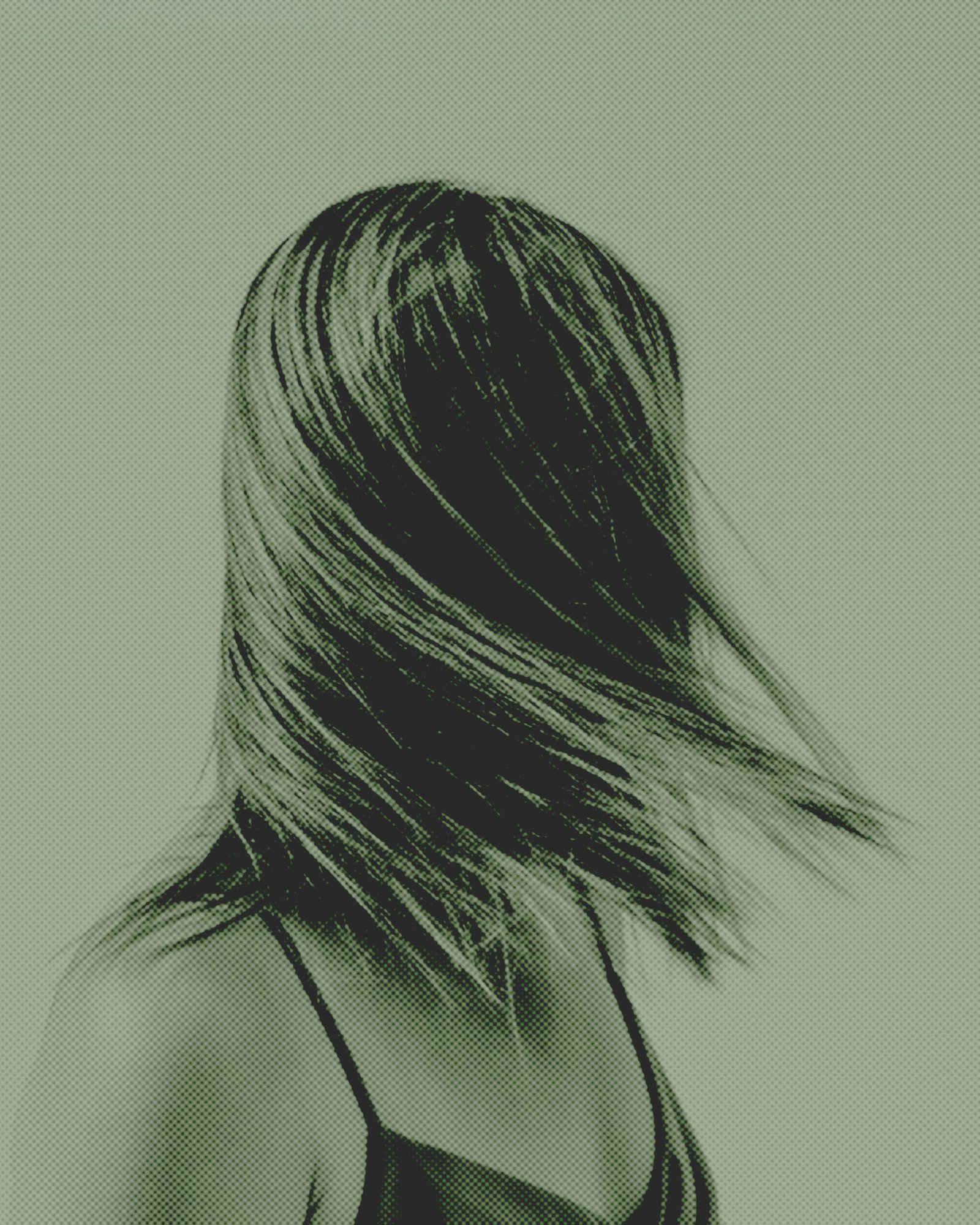 Imagen de larga exposición cabello en movimiento recien peinado